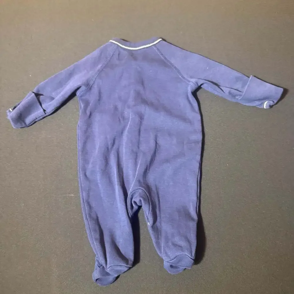 Ralph Lauren Infant Boys Cotton Jersey Footed Coverall in Navy